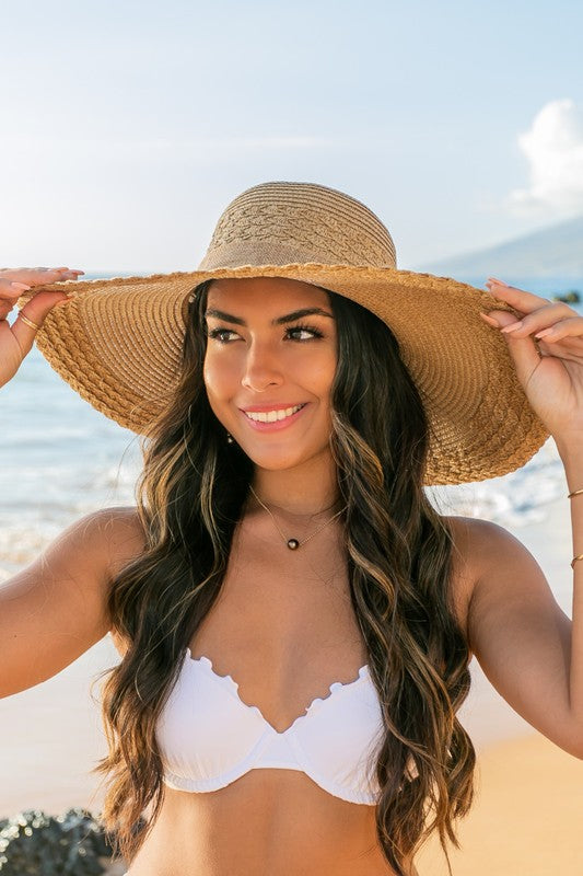 Scallop Edge Bow Accent Sunhat (Multiple Colors)