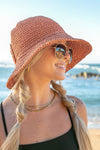 Bow Accent Woven Straw Bucket Sun Hat (Multiple Colors)