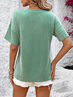 V-Neck Dropped Shoulder T-Shirt (Multiple Colors)