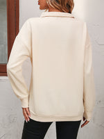 Zip-Up Dropped Shoulder Sweatshirt (Multiple Colors)