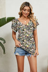 V-Neck Short Sleeve Blouse (Multiple Colors)