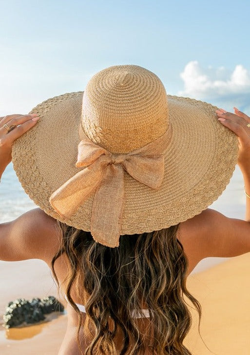 Scallop Edge Bow Accent Sunhat (Multiple Colors)