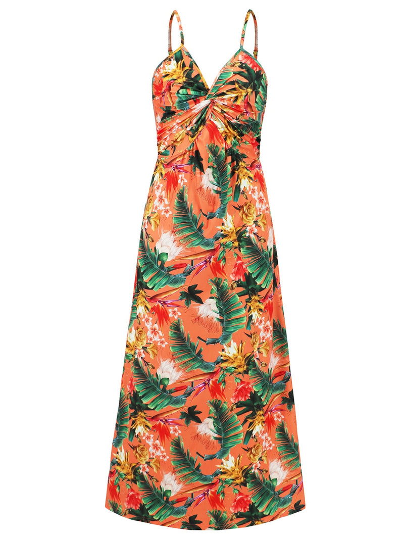 Twisted Printed V-Neck Cami Dress (Multiple Colors)