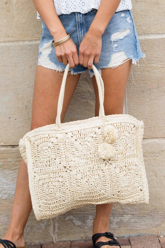 Straw Traveler Tote (Multiple Colors)