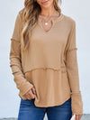 Waffle-Knit Notched T-Shirt (Multiple Colors)