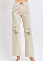 Judy Blue High Waist Distressed Wide Leg Jeans