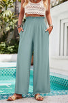 Smocked Wide Leg Pants with Pockets (Multiple Colors)