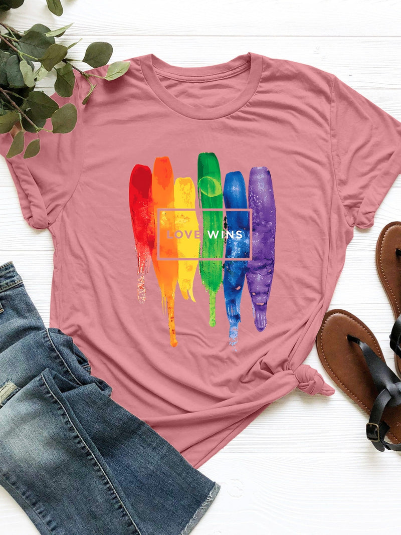 Love Wins Graphic T-Shirt (Multiple Colors)