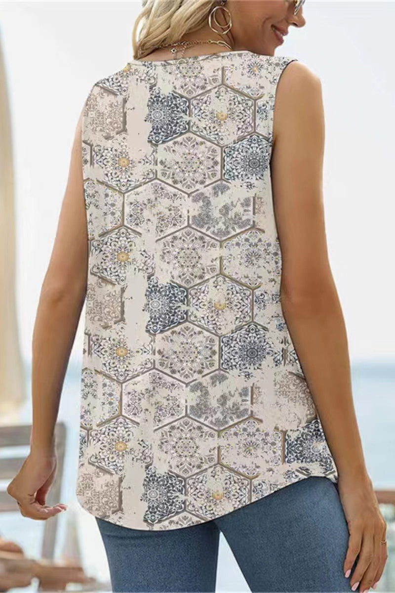 Printed Square Tank (Multiple Colors)