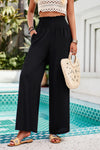 Smocked Wide Leg Pants with Pockets (Multiple Colors)