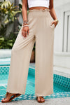 Smocked Wide Leg Pants with Pockets (Multiple Colors)