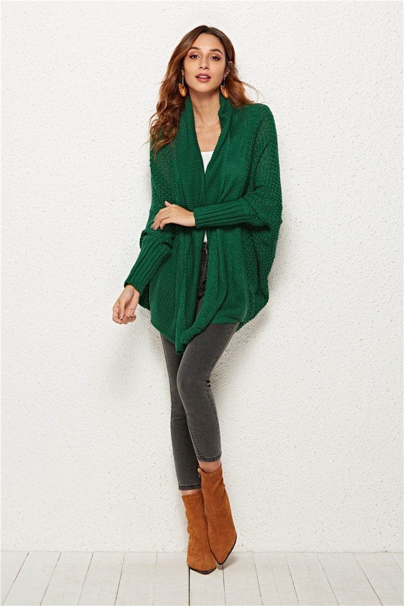 Open Front Batwing Sleeve Cardigan (Multiple Colors)