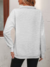 Zip-Up Dropped Shoulder Sweatshirt (Multiple Colors)