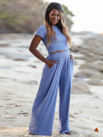 Short Sleeve T-Shirt and Wide Leg Pants Set (Multiple Colors)