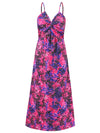 Twisted Printed V-Neck Cami Dress (Multiple Colors)