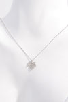 925 Sterling Silver Zircon Maple Leaf Necklace