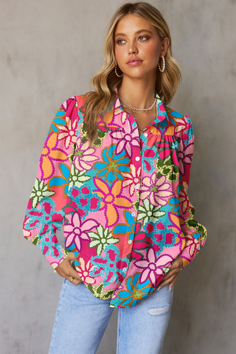 Printed Collared Neck Shirt (Multiple Colors)