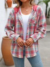 Plaid Long Sleeve Hooded Jacket (Multiple Colors)