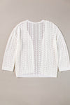 Openwork Open Front Dropped Shoulder Cardigan (Multiple Colors)