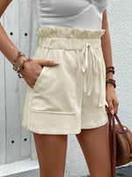 Paperbag Waist Shorts with Pockets
