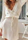 Tied Surplice Long Sleeve Cover Up