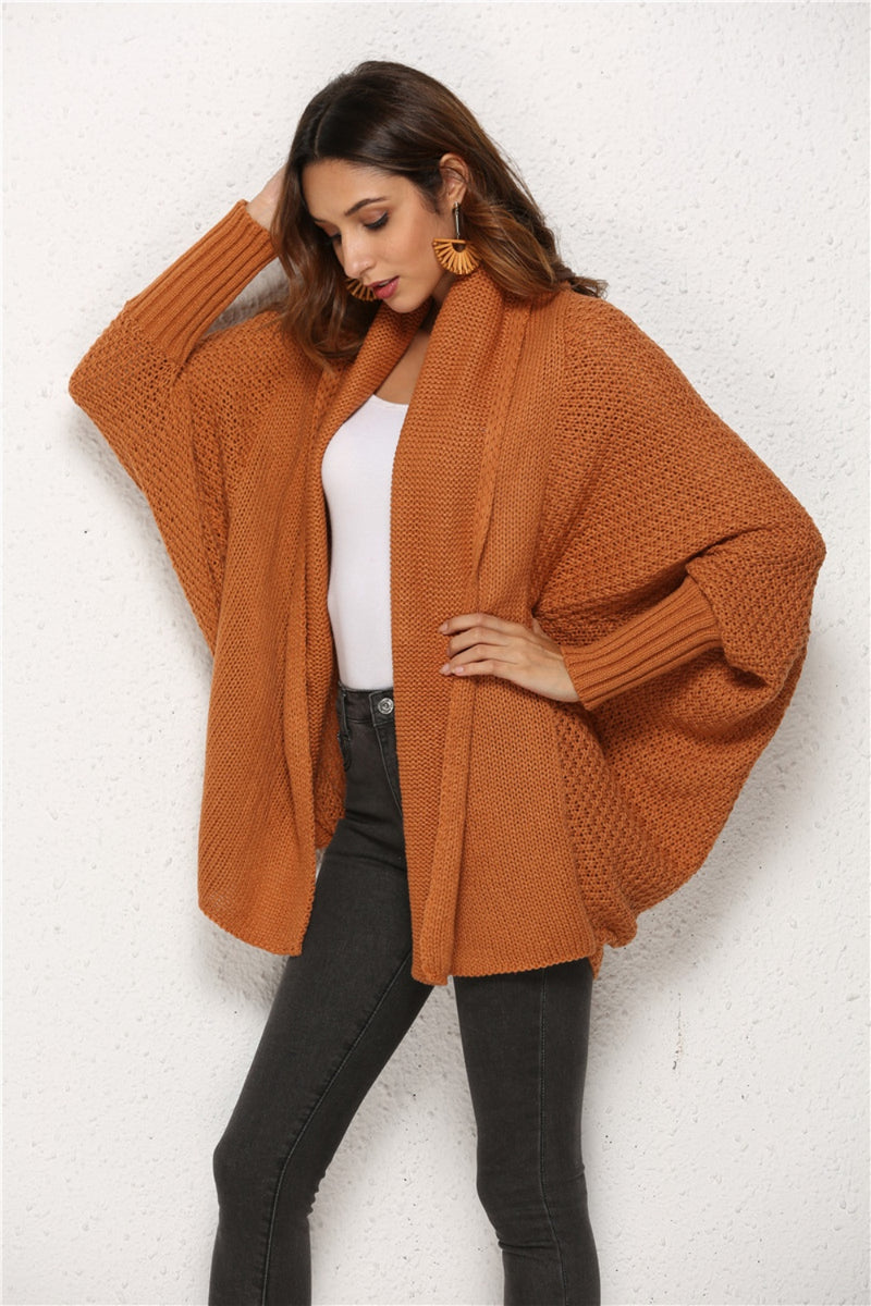 Open Front Batwing Sleeve Cardigan (Multiple Colors)