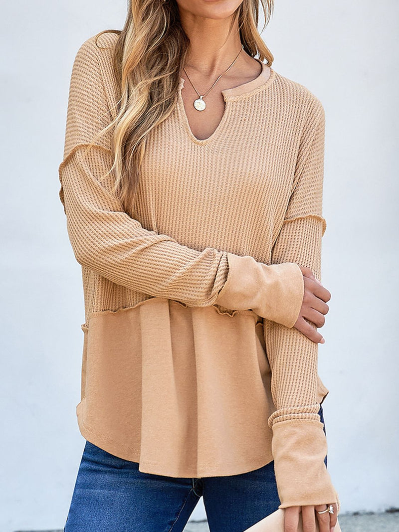 Waffle-Knit Notched T-Shirt (Multiple Colors)