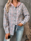 Plaid Long Sleeve Hooded Jacket (Multiple Colors)