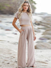 Short Sleeve T-Shirt and Wide Leg Pants Set (Multiple Colors)