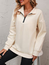 Zip-Up Dropped Shoulder Sweatshirt (Multiple Colors)