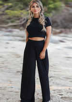 Short Sleeve T-Shirt and Wide Leg Pants Set (Multiple Colors)