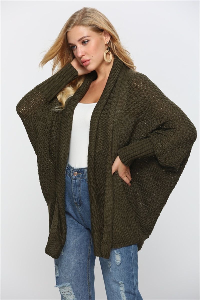 Open Front Batwing Sleeve Cardigan (Multiple Colors)