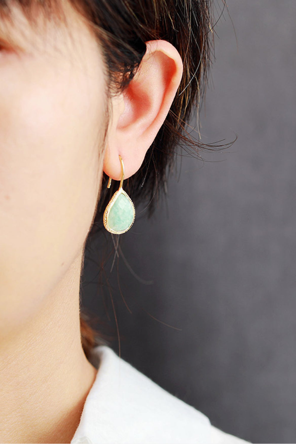Handmade Stone Teardrop Earrings (Multiple Colors)