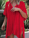 Cutout V-Neck Cover-Up with Tassel (Multiple Colors)