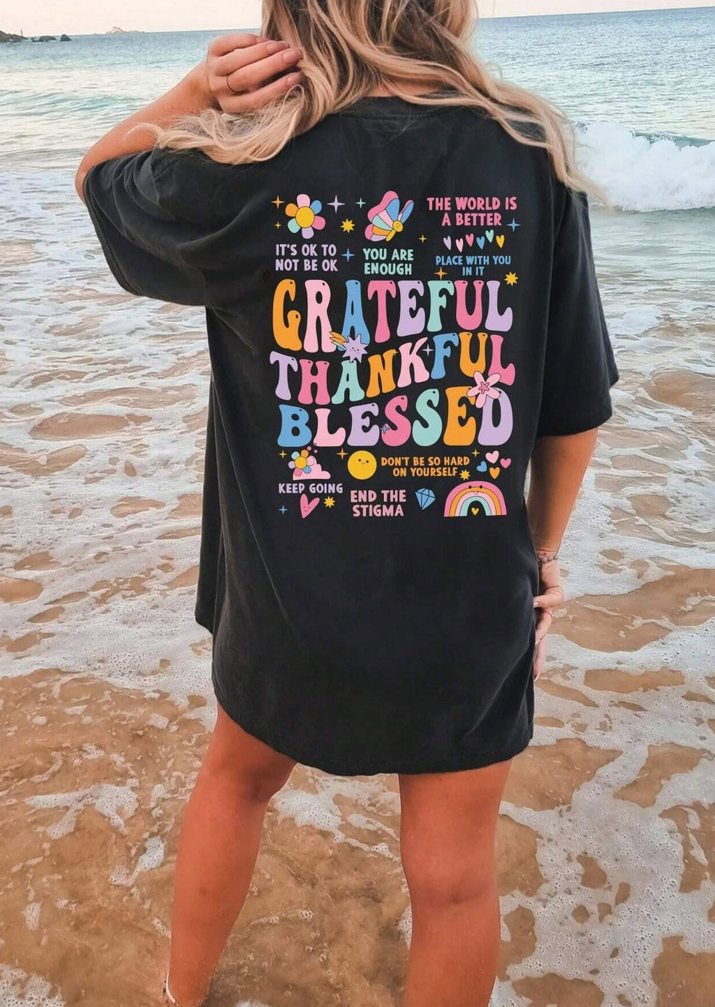 Grateful, Thankful, Blessed Graphic T-Shirt