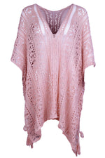 Cutout V-Neck Cover-Up with Tassel (Multiple Colors)