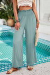 Smocked Wide Leg Pants with Pockets (Multiple Colors)