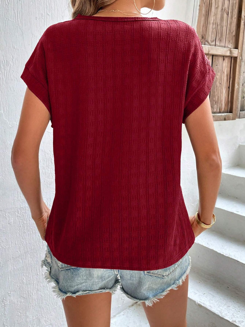 Textured Short Sleeve Top (Multiple Colors)