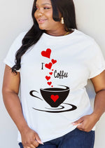 Simply Love Full Size I LOVE COFFEE Graphic Cotton Tee