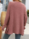 Open Front Long Sleeve Ribbed Cardigan (Multiple Colors)