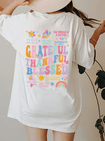 Grateful, Thankful, Blessed Graphic T-Shirt (Multiple Colors)