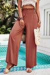 Smocked Wide Leg Pants with Pockets (Multiple Colors)