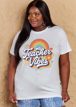 Simply Love Full Size TEACHER VIBES Graphic Cotton T-Shirt