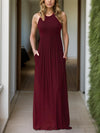 Pocketed Round Neck Sleeveless Dress (Multiple Colors)