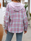 Plaid Long Sleeve Hooded Jacket (Multiple Colors)