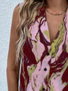 Full Size Printed Button Up Tank (Multiple Colors)