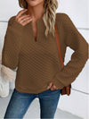 Notched Long Sleeve Sweatshirt (Multiple Colors)