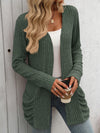 Open Front Long Sleeve Ribbed Cardigan (Multiple Colors)