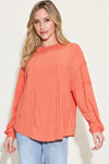 Ribbed Long Sleeve T-Shirt (Multiple Colors)