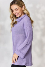 Exposed Seam Waffle Knit Top